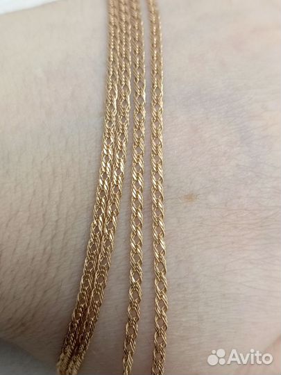 Золотая цепь тройной ромб 50см/Арт32