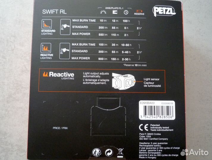 Petzl Swift RL 900 lm. Новый. Черный