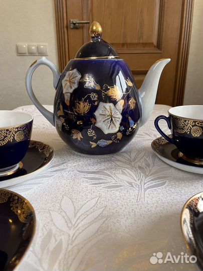 Чайные пары лфз и чайник/ кобальт