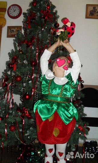 Новогодний костюм Клубничка 4-5 лет