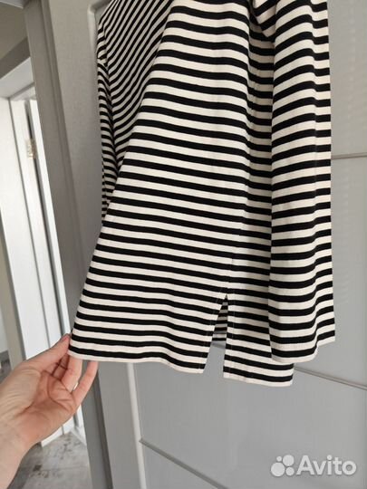 Лонгслив в полоску Mango+рубашка