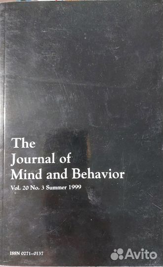 Книга журнал the journal of mind and behavior vol