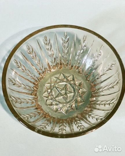 Сталин 30 годы Агитационное Стекло Звезда Колосья