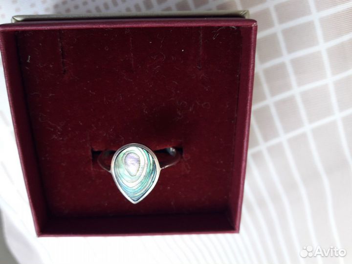 Кольцо серебро натуральный перламутр