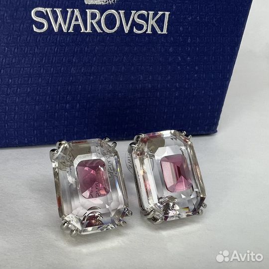 Swarovski серьги Gema розовые крупные