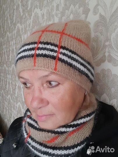 Комплект шапочка и снуд из пуха норки