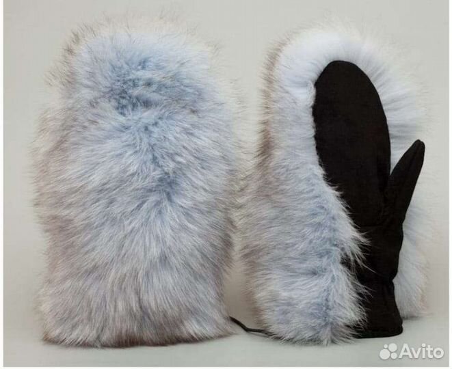 Варежки зимние мужские. Натуральная кожа, овчина