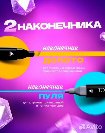 Маркеры для скетчинга двусторонние