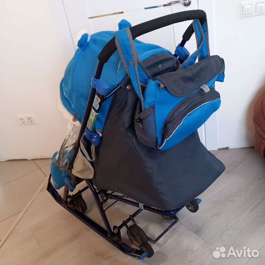 Детские санки коляска с колесами