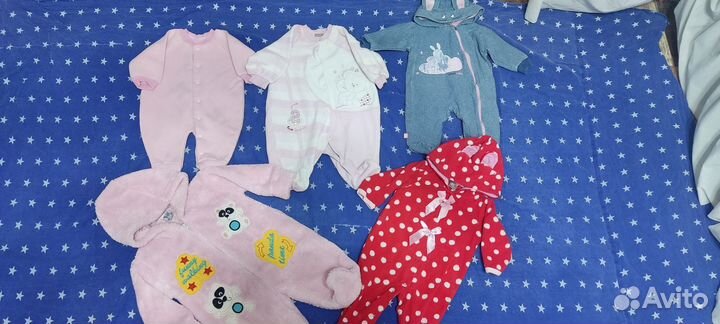 Домашние комбинезоны пакетом до 1 года