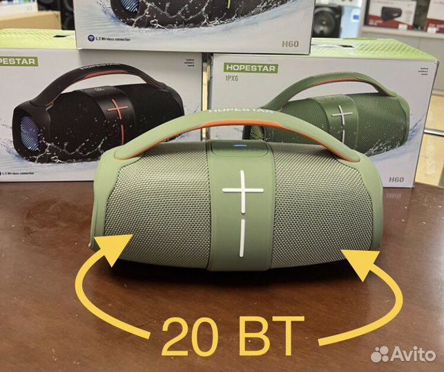 Портативная колонка hopestar h60 зеленая