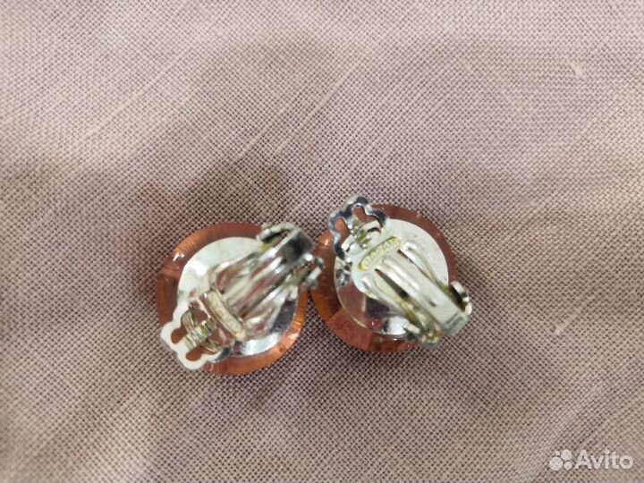 Клипсы круглые Япония винтаж