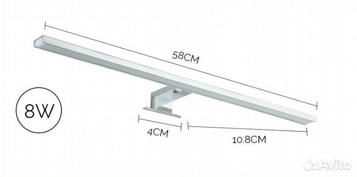 Лампа на зеркало в ванну