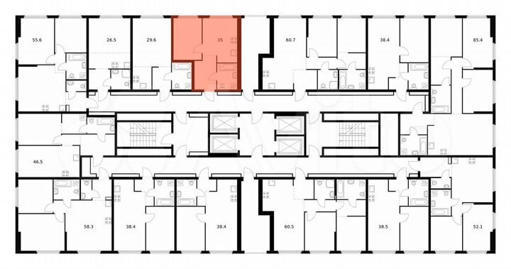 1-к. квартира, 35 м², 22/32 эт.