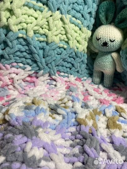 Плед детский вязаный ручная работа