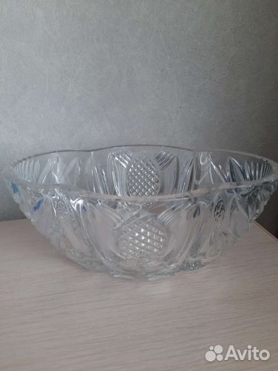 Хрустальная ваза ладья СССР