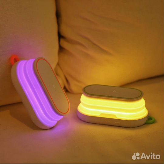 Беспроводная зарядка светильник powebank