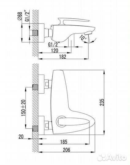 Смеситель для ванны Iddis Viola viosb00i02