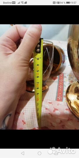 Кувшин и пять стаканов чешское стекло СССР