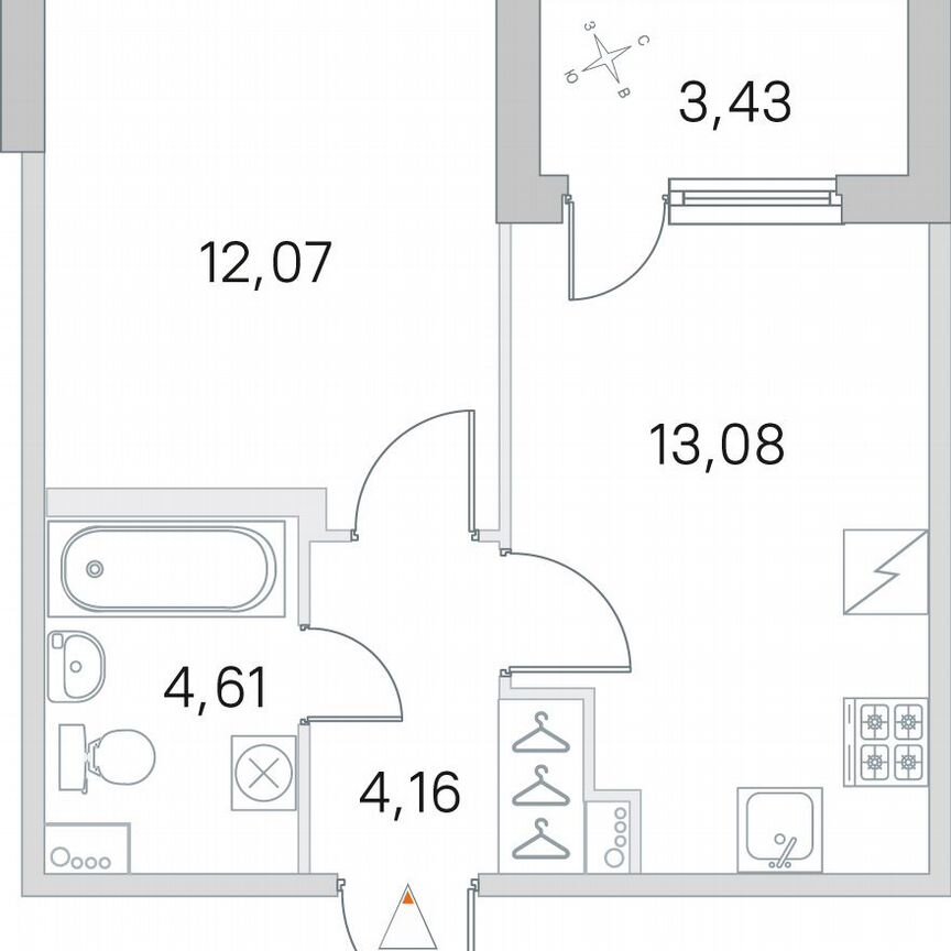 1-к. квартира, 35,6 м², 2/5 эт.