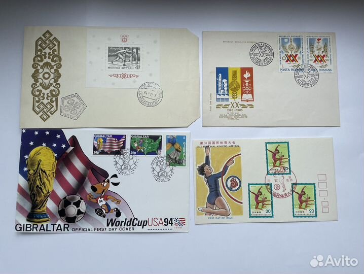 Спецгашение Конверты карточки Спорт