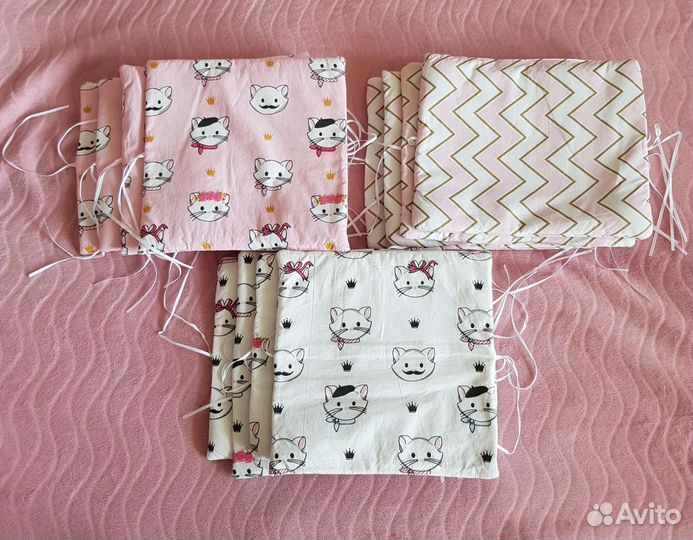 Бортики в кроватку для девочки