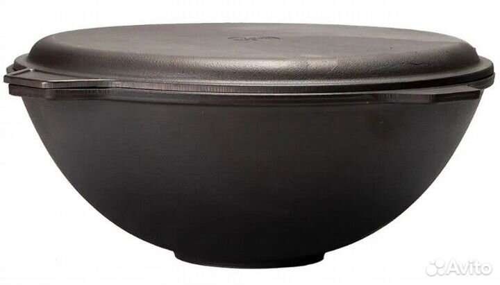 Казан чугунный 12 л с чугунной крышкой-сковородой