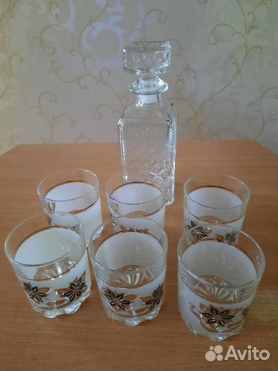 Хрустальные стаканы, графин, фужеры СССР