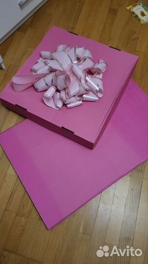 Коробка для воздушных шаров 60 60 см розовая