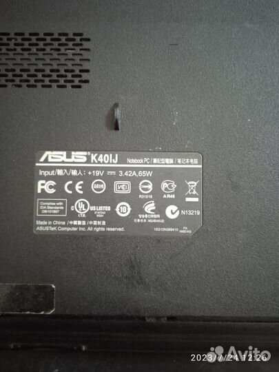 Ноутбук Asus K40IJ разбор