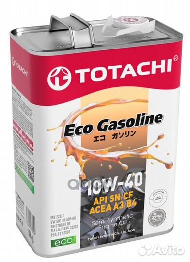 Масло моторное totachi Eco Gasoline 10W-40