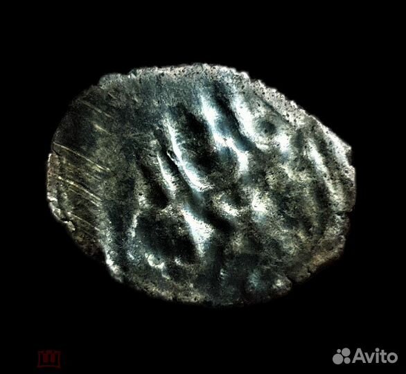 Монета 13 век Булгар Анэпиграфный дирхем Тамга 11