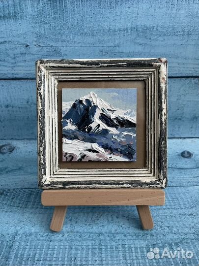 Горы - миниатюра картина маслом