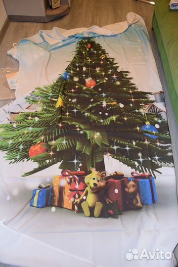 Новогодние шторы+тюль+подхваты