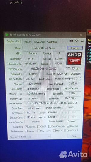 Sapphire Nitro + OC rx 570 8gb