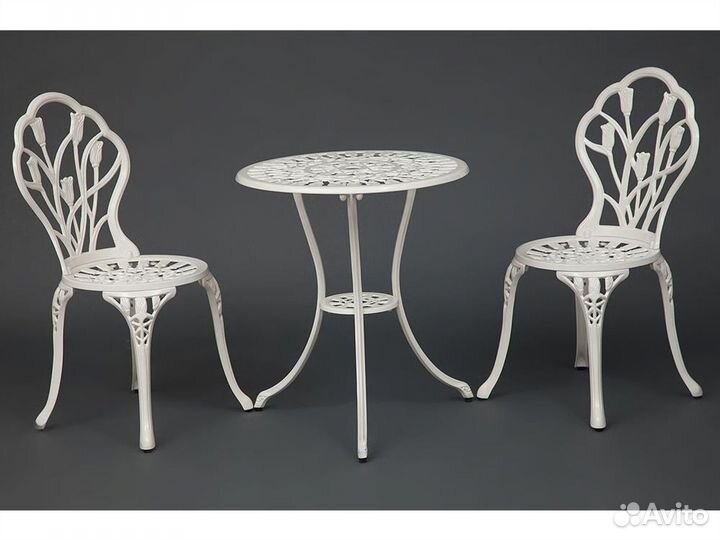 Комплект Secret De Maison Waltz of flowers (стол +2 стула) алюминиевый сплав, D60/H67, 52Х40Х89см, b