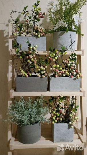 Декор. Искусственные цветы. Бетон. Лофт