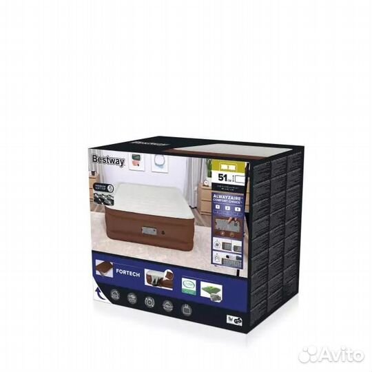 Надувная кровать 152х203х51см, до 295 кг 69037