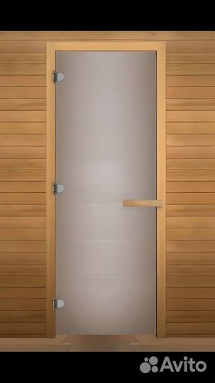 Стеклянная дверь в сауну