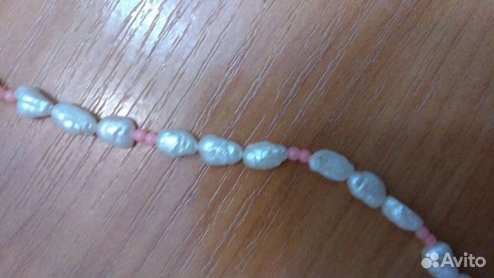 Бусы натуральный речной жемчуг+коралл + шкатулка