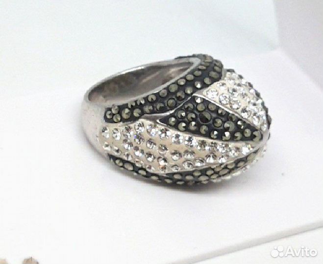 Кольцо - кристаллы - Серебро 925 - Винтаж