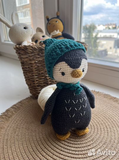 Мягкая игрушка пингвин вязаный
