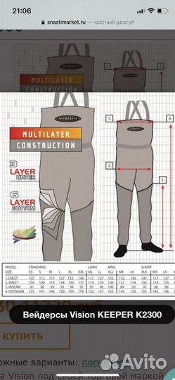 Вейдерсы cillie vision