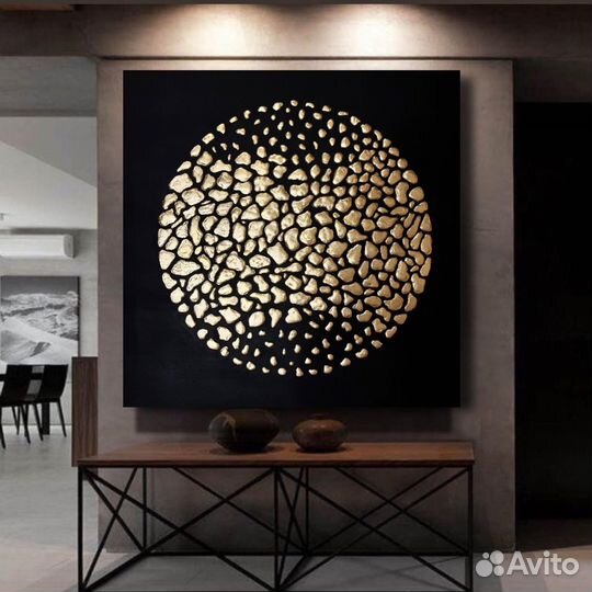 Интерьерная картина черное золото