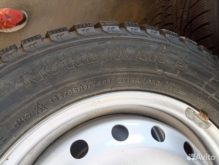 185/65 R14 Nokian Nordman 5 Зима Штампованные R14 pсd:4x100 ет:49 DIA:56.6