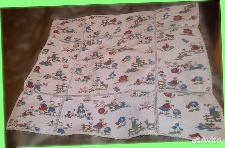 Скатерть детская, старинная, гдр