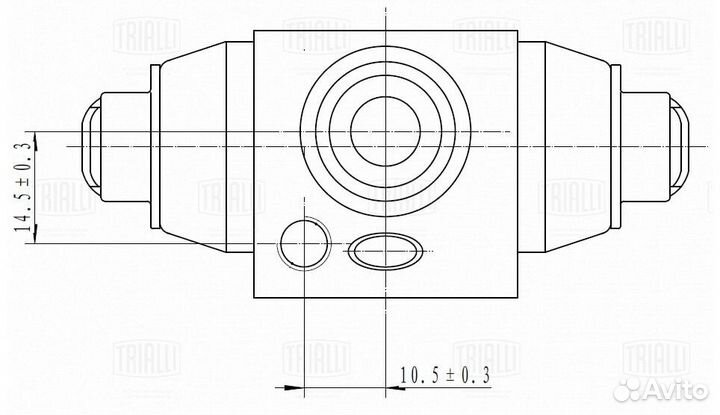 Цилиндр тормозной задний d17.5 мм (алюминий) tria