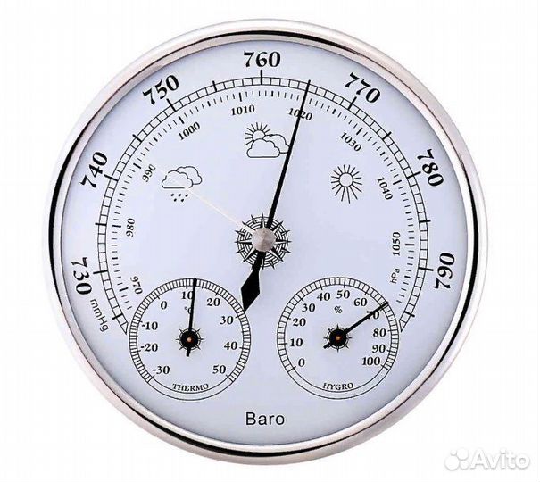 Барометр стрелочный, термометр, гигрометр
