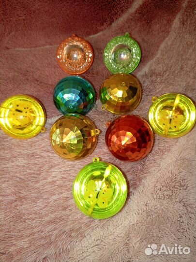 Шары ёлочные пластиковые СССР Винтаж