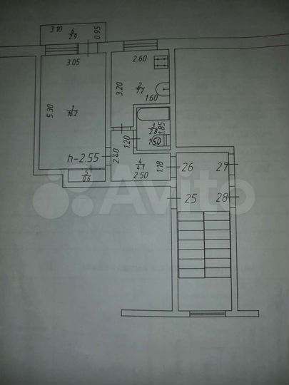 1-к. квартира, 30,9 м², 2/5 эт.